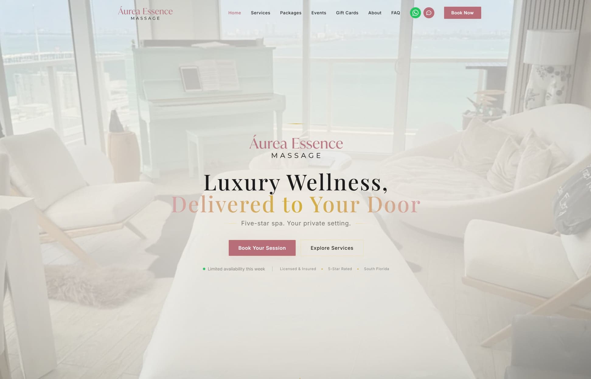 Aurea Essence Massage website design