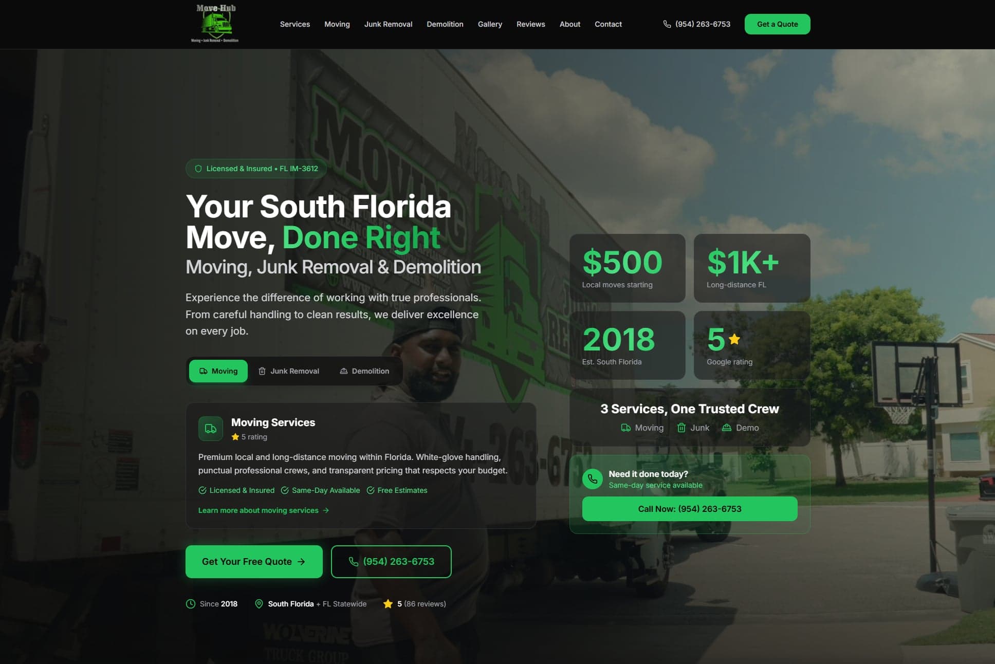 Move Hub website design